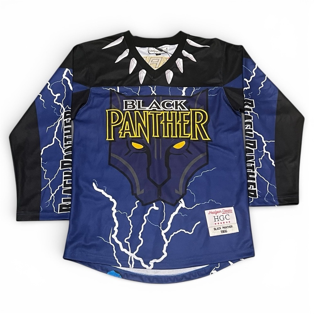Black Panther Headgear Classics Embroidered Hockey Jersey XS Streetwear 60s